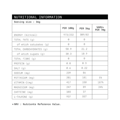 Cadence Nutrition Classic Energy Gel – Vanilla (30 × 36g)